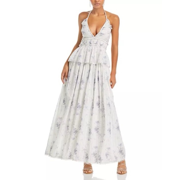 🐚 LOVE SHACK FANCY PURPLE WHITE SILVER BRIAR DRESS IN MISTY SEA! - Picture 16 of 16